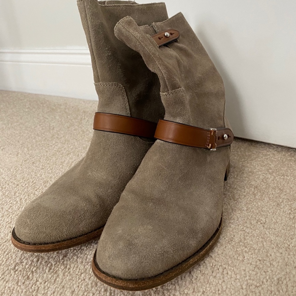 Suede Coach booties